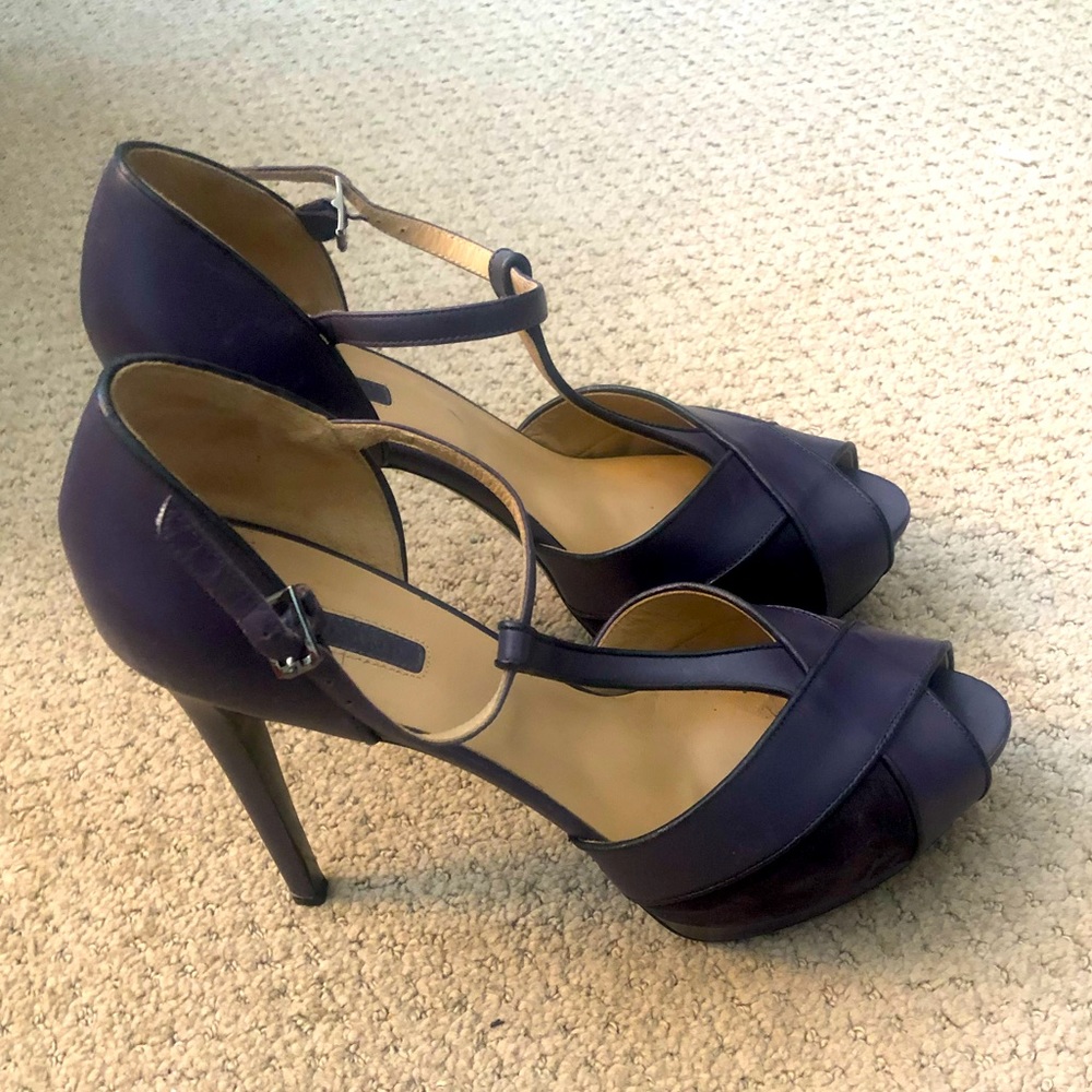 Purple platform heel LONGCHAMP